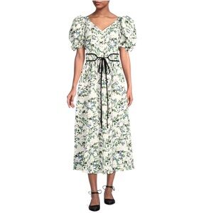 Antonio Melani x Jennifer Sumko Dress Floral Puffed Sleeve Maxi Dress Size 16